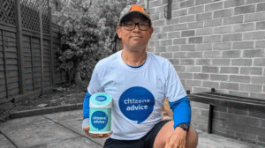 Photograph of Citizens Advice Hull & East Riding volunteer Michael Heng, who is running the Manchester Marathon on Sunday April 27